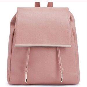 JustFab Pink Faux Suede Backpack Purse